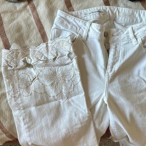 White cropped jeans